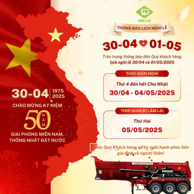 thông báo lịch nghỉ lễ 30/4-01/05 năm 2025